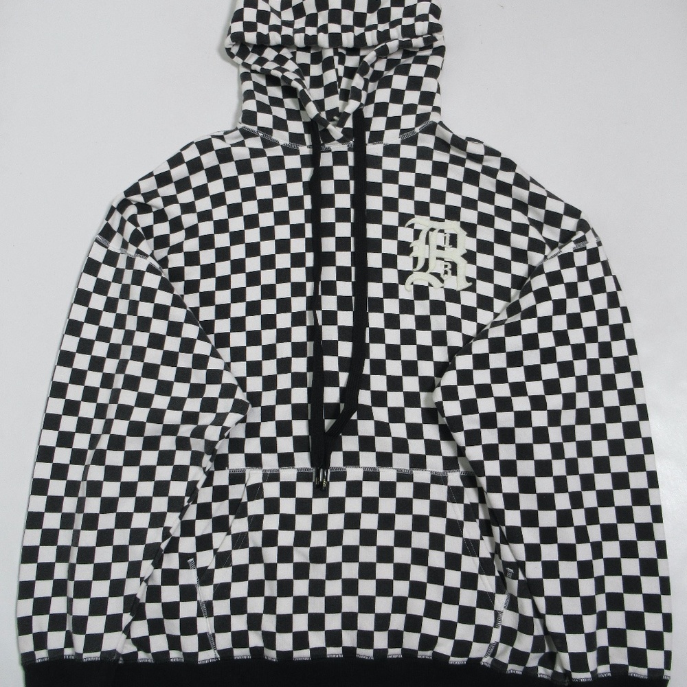 R13 Monochrome Checkered Cowl Sweater